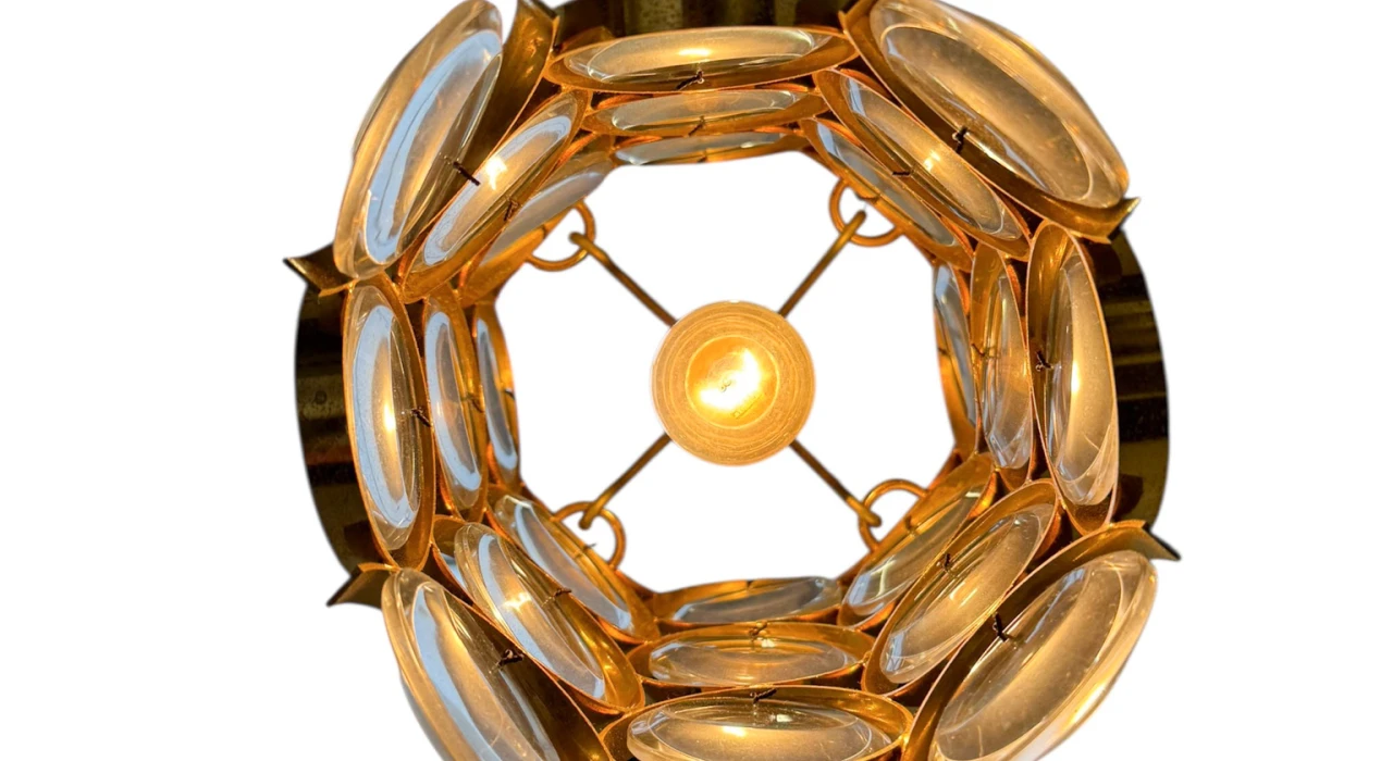 Hollywood Regency Pendant Lamp by Gaetano Sciolari for Palwa Germany, 1970s